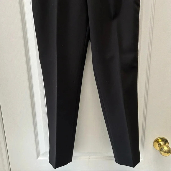 Banana Republic Avery Straight Fit Ankle Pants Tailored Cropped Black White 0 - Picture 7 of 16